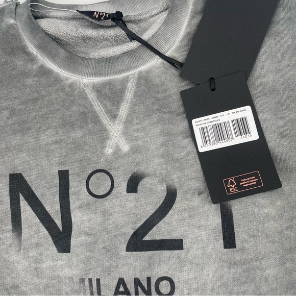 Nº21 NEW Kids logo-print Cotton Long Sleeve Crewneck Pullover Sweatshirt - Picture 4 of 6